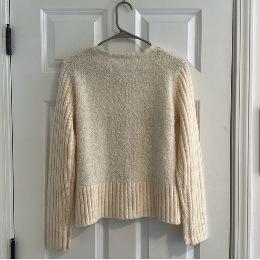 Tulle Cream Cardigan Sweater - Picture 8 of 9